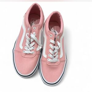 Vans Bubblegum Pink and White Shoes